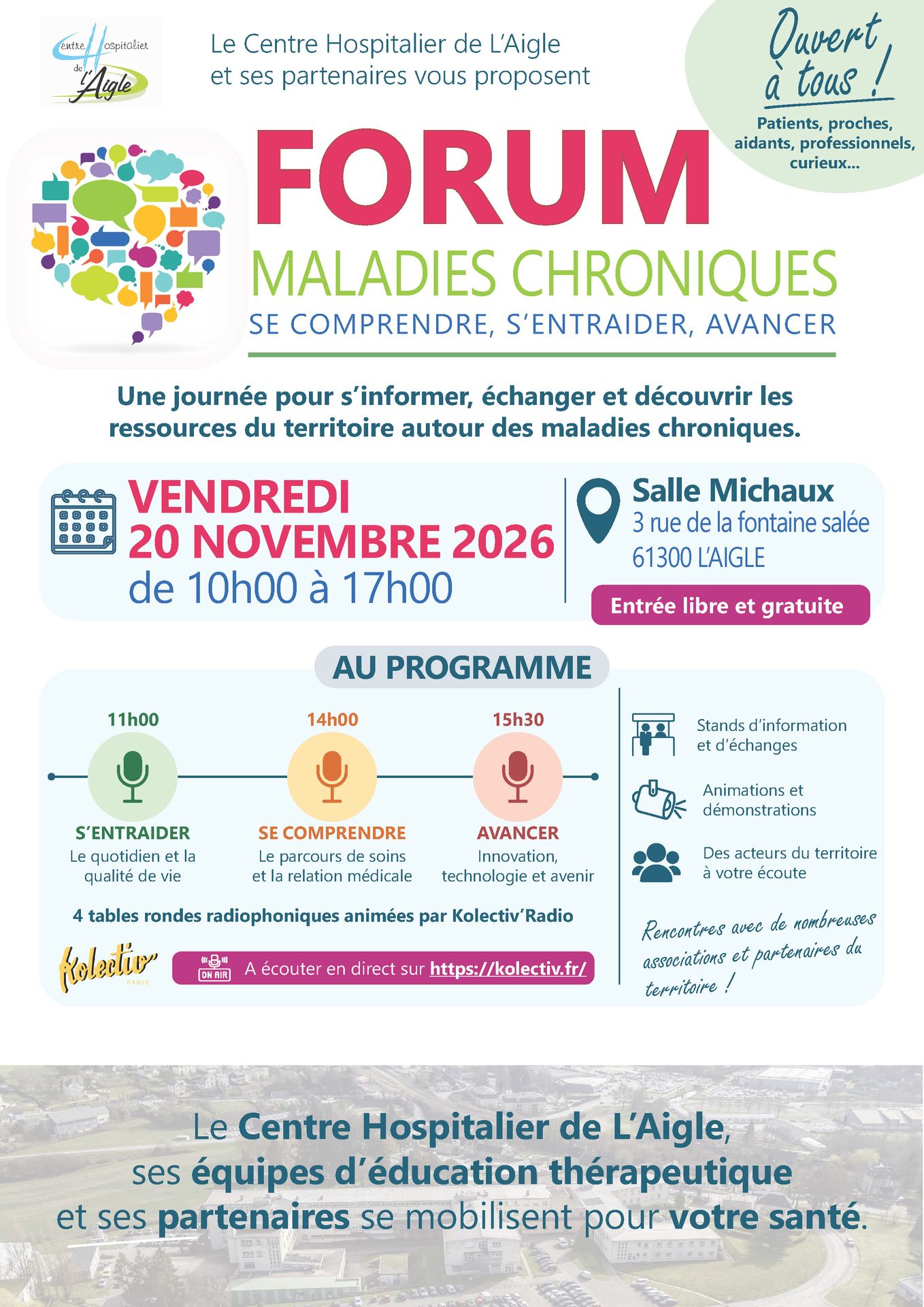 Affiche Forum ETP Centre Hospitalier de L'Aigle 2026